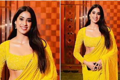 Janhvi Kapoor Glows in Vibrant Yellow Saree by Manish Malhotra for Anant Ambani and Radhika Merchant’s Haldi