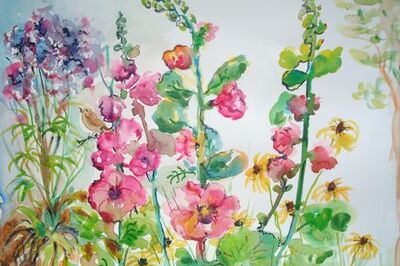 How to Paint Hollyhocks in Watercolor