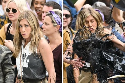 Jennifer Aniston Gets Oil Thrown At Her On The Morning Show Sets. Real Or Fake?