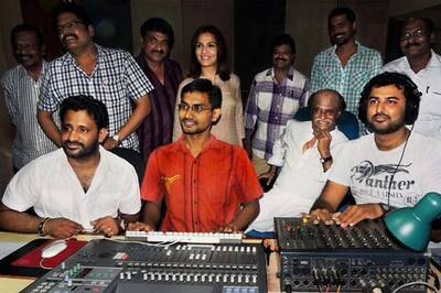 Snapshot: Rajinikanth seen dubbing for Kochadaiyan