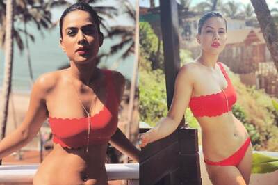 Nia Sharma Begins Her New Year with a Dip in the Pool in Red Bikini, Pictures Go Viral