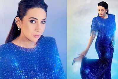 Karisma Kapoor Shines Like A Dream In A Glitzy Blue Gown From Jenny Packham Couture