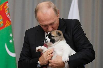 Dog Lover Putin Gets Top Breed Pup as Gift From Turkmen Leader