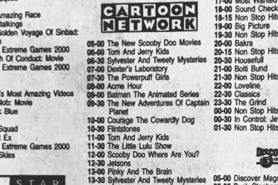 Flintstones, Jetsons: Newspaper Clipping of Cartoon Network Schedule Takes 90s Kids On Nostalgic Ride