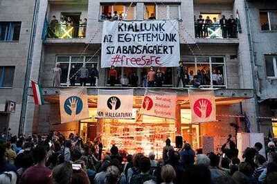 Hungarian Protestors Demand Academic Freedom For Top Arts University