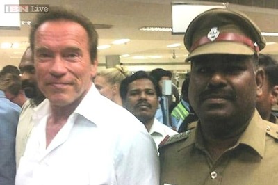 Snapshot: Arnold Schwarzenegger arrives in Chennai, will meet Rajinikanth