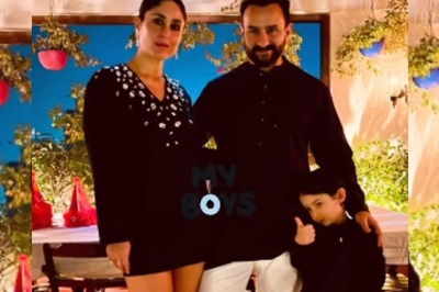 Kareena Kapoor Strikes Sexy Pose With Saif Ali Khan; Son Taimur Steals Her Thunder With His Thumbs-up