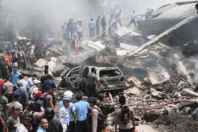 At least 38 dead after Indonesian military plane crashes in flames in Sumatra