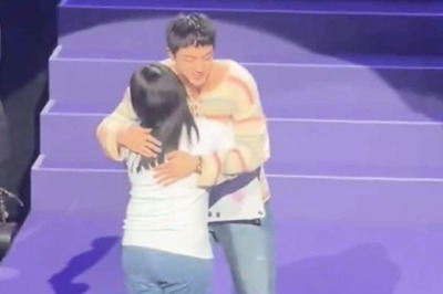 BTS: Jin Hugs 1000 Lucky Fans, FIRST Video Shows Singer Hugging Emotional ARMYs | Watch