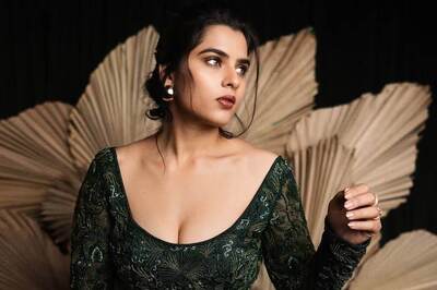 Actress Kavya Kalyanram's Dark Green Shimmer Gown Is Perfect Sangeet Wear
