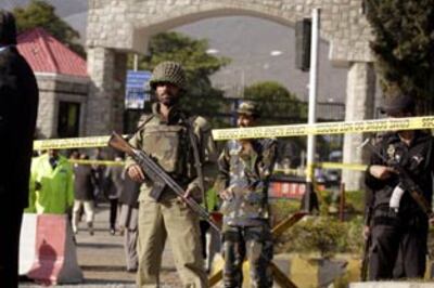 One killed in suicide bombing at Pak naval HQ
