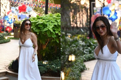 Malaika Arora Flaunts Cleavage In Deep Open Neck White Dress, Arrives For Jeh’s Birthday Party; Pics