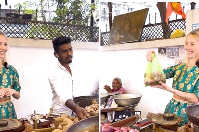 This Video Of Russian Woman Selling Aloo And Kanda On Footpath Is Trending