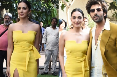 Kiara Advani Flaunts Her Long Legs In A Bold Thigh High Slit Dress, Kartik Aaryan Turns Paparazzi