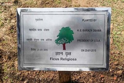 In pics: Barack Obama plants a sapling at Rajghat