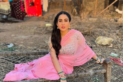 Sara Ali Khan Looks Adorable in Pink Saree On The Sets Of Her Next Film