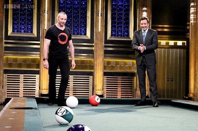 Watch: Hugh Jackman and Jimmy Falon play an awesome game of 'pool bowling'