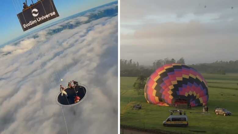 Watch: Skydivers 'Chill' On Trampoline Tied To Hot Air Balloon Before The Big Jump
