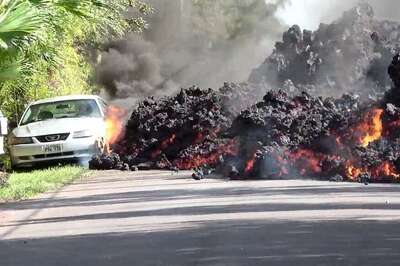 Watch Kilauea Volcanic Lava in Hawaii Engulf Ford Mustang Parked on Road [Video]
