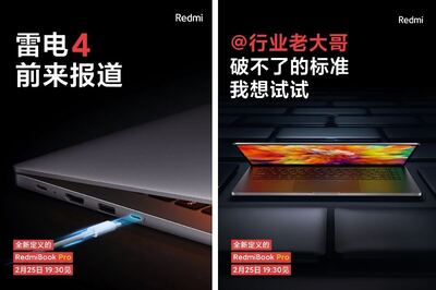 Upcoming RedmiBook Pro Will Be Able to Connect Two External 4K Displays Via Thunderbolt 4 Port