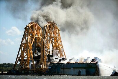 Crews Prepare To Resume Shipwreck Demolition Delayed By Fire