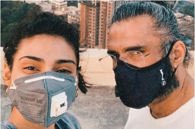 Athiya and Suniel Shetty Share Masked Selfie on Social Media