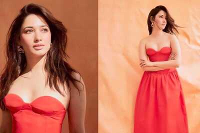 Tamannaah Bhatia In Orange Off-Shoulder Dress Is Setting Summer Fashion Goals